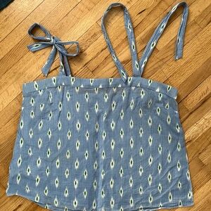 J. Crew Blue Ikat Tank Medium
